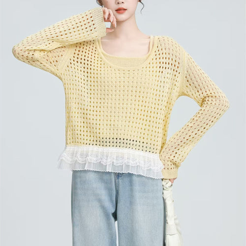 Woman light sweater with ruffle detail Lune London