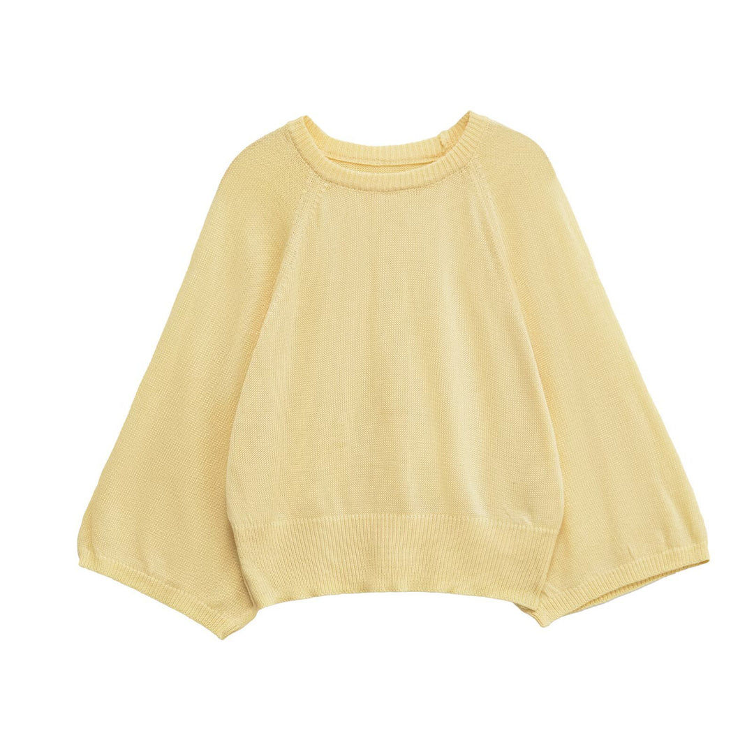 Ladies elegant knit top with loose fit and ribbed details Lune London