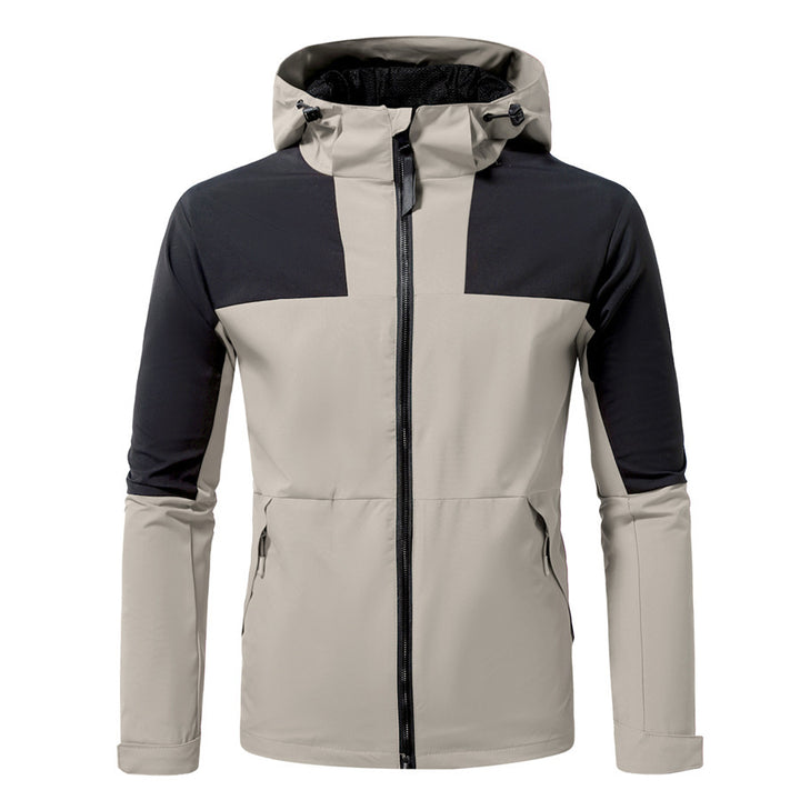 Functional outdoor jacket for men with adjustable hood area Lune London