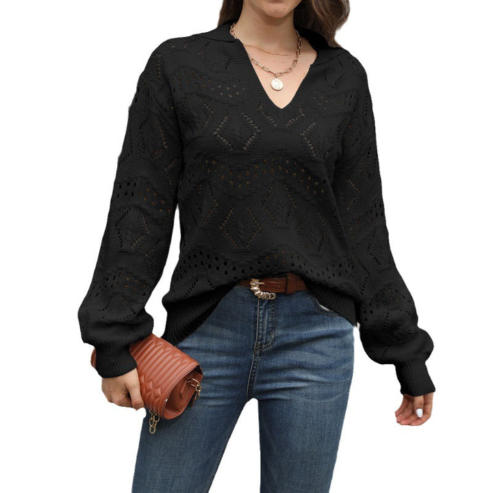 Pull-over tricoté aéré pour femmes avec motif piqué Chic & Stil