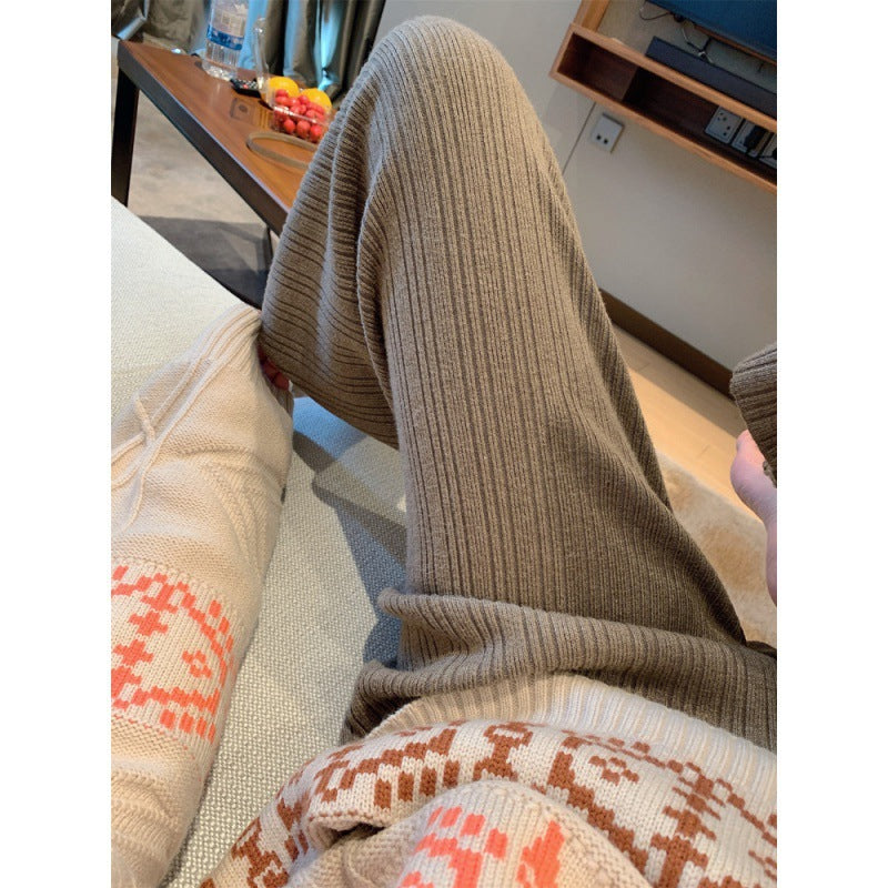 Pantalons larges en tricot pour femmes Chic & Stil