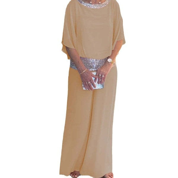 Ladies elegant and airy jumpsuit with sparkling belt Lune London