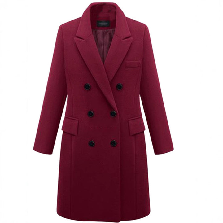 Elegant wool coat for women with double-breasted buttons and pockets Lune London