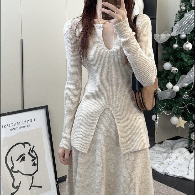 Pull côtelé pour femmes avec décolleté en V profond et coupe décontractée Chic & Stil