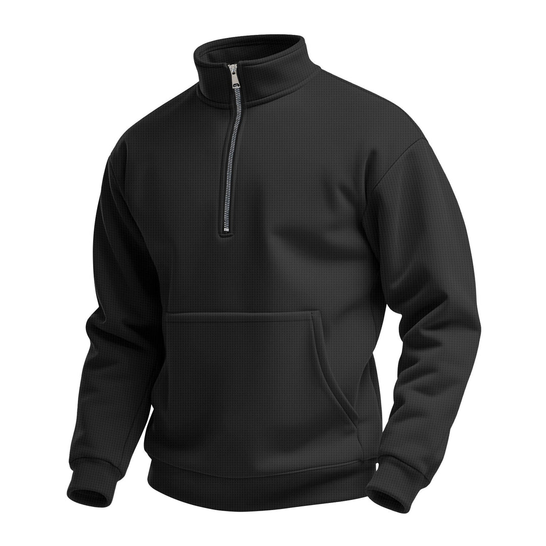 Women Stand Collar Sweater with Zipper and High-Quality Cotton Blend Chic & Stil