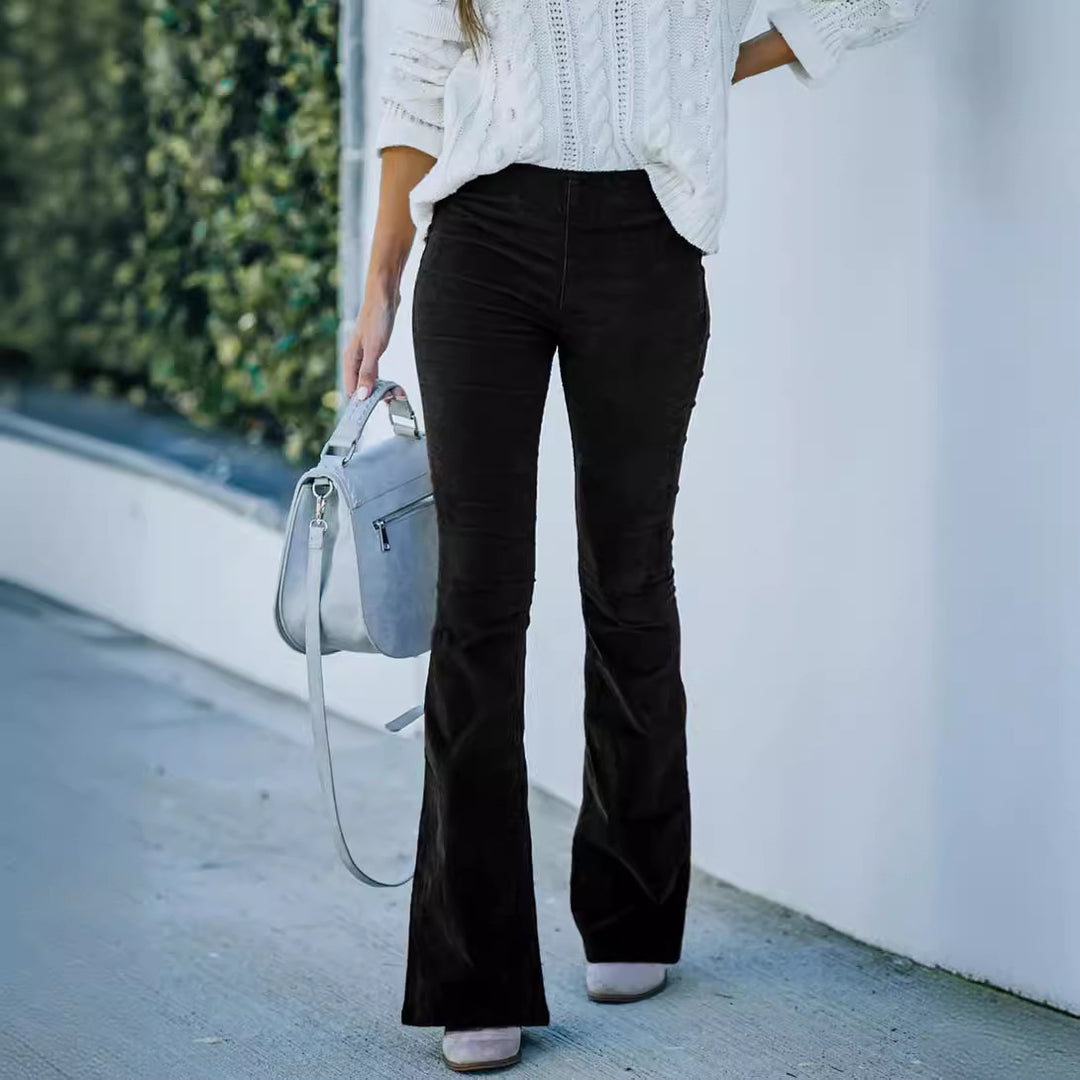 Ladies Comfortable Bootcut Pants made of Soft Material Lune London