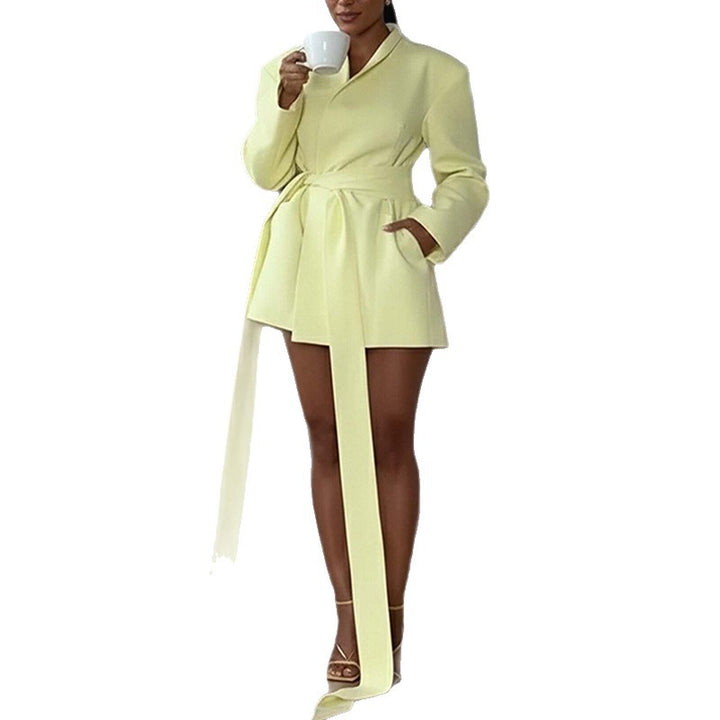 Veste d'été élégante pour femmes avec ceinture à nouer et poches pratiques Chic & Stil