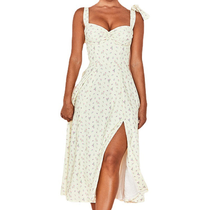 Robe maxi d'été pour femmes avec volants et fente Chic & Stil