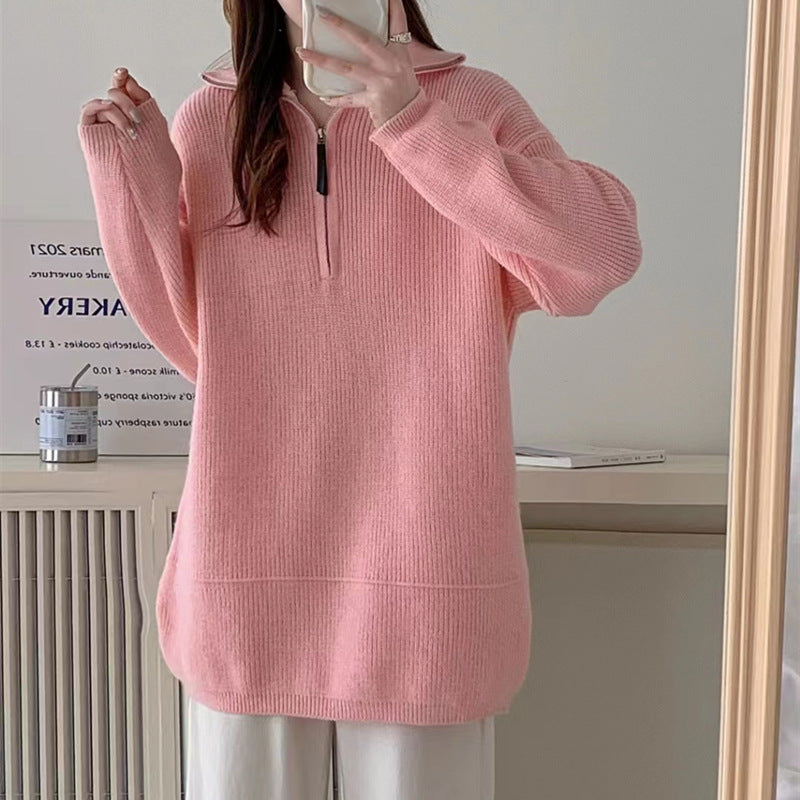 Ladies Comfortable Hooded Sweatshirt with Semi-Hidden Zip Lune London