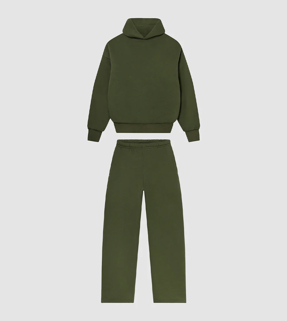 Hoodie and jogger pants set for women with high collar and elastic waistband Lune London