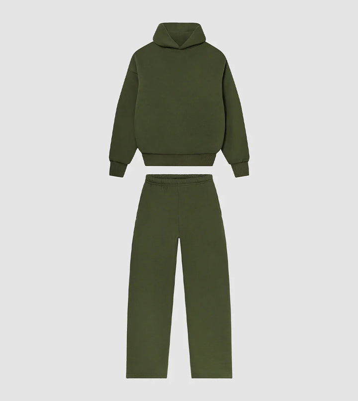 Hoodie and jogger pants set for women with high collar and elastic waistband Lune London
