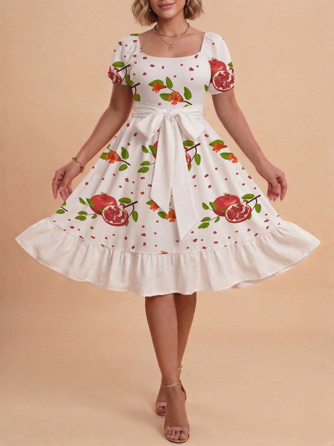 Women's dress with tailored fit and playful floral pattern Lune London