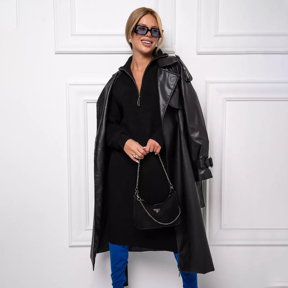 Robe tricotée pour femmes avec col montant et fermeture éclair Chic & Stil