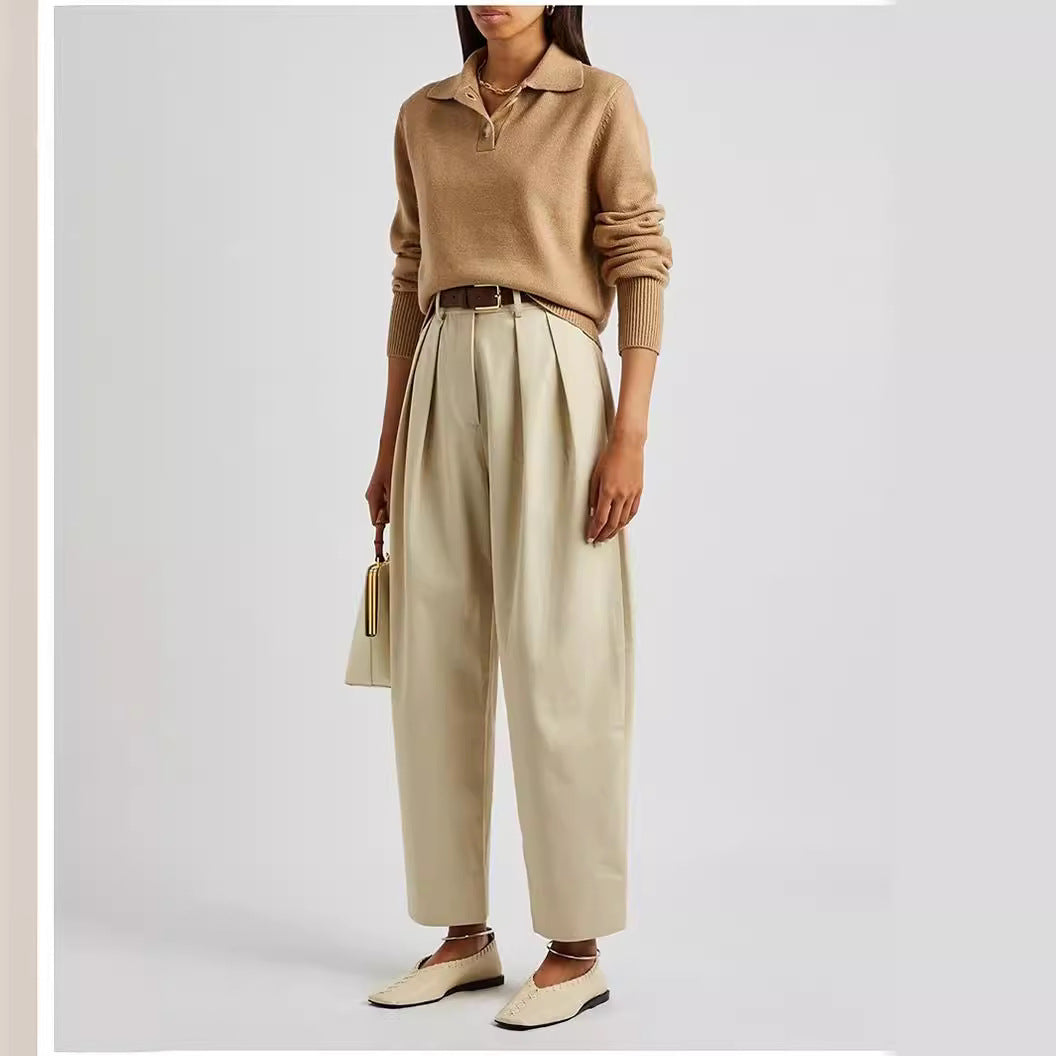 Pantalon taille haute élégant et large pour femme Chic & Stil