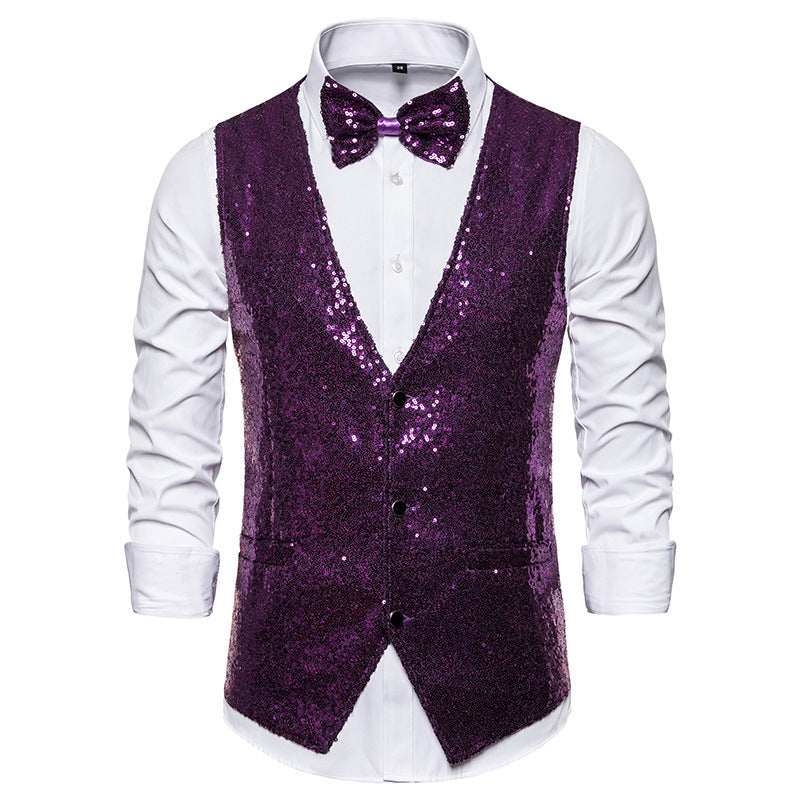 Elegant sequin jacket for men with a classic cut and practical bow tie Lune London
