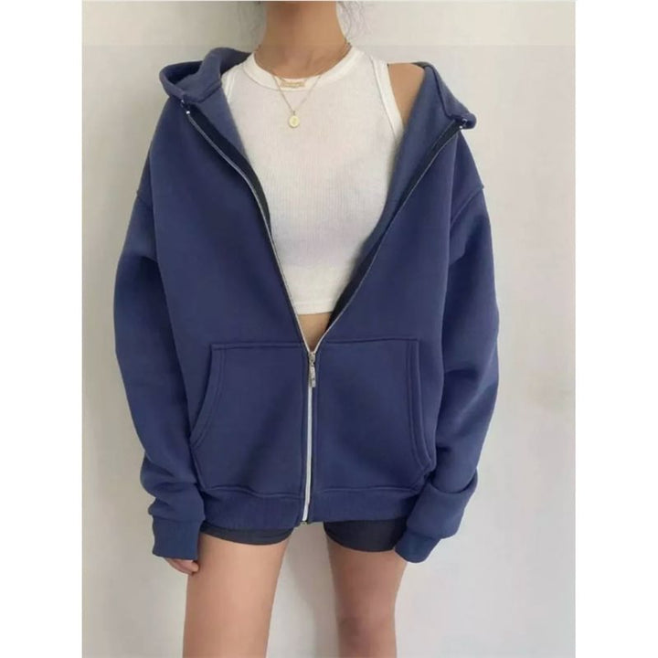 Women’s hoodie with zipper and relaxed fit Lune London