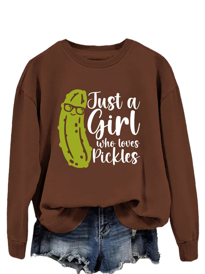 Sweat-shirt pour femmes avec motif de concombre humoristique et coupe décontractée Chic & Stil