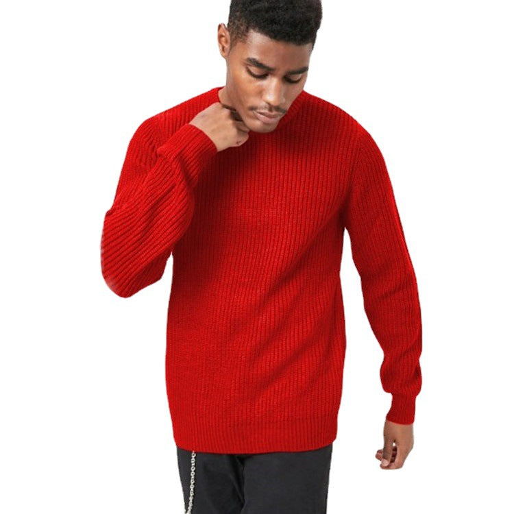 Raw knit sweater for men with textured pattern and round neck Chic and Style