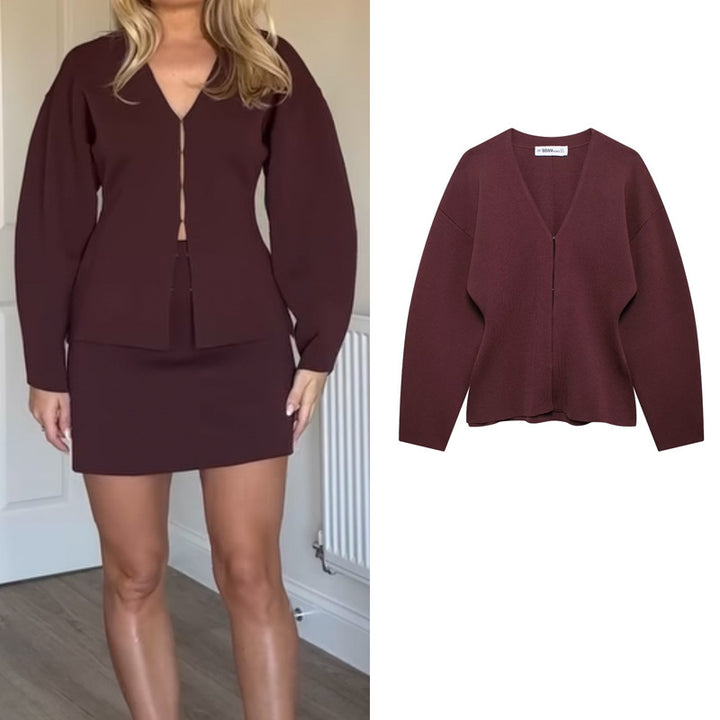 Ladies Chic and Stylish Modern Knit V Cardigan
