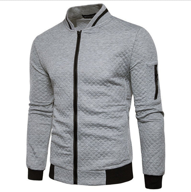 Quilted jacket for men with high collar and practical pockets Lune London