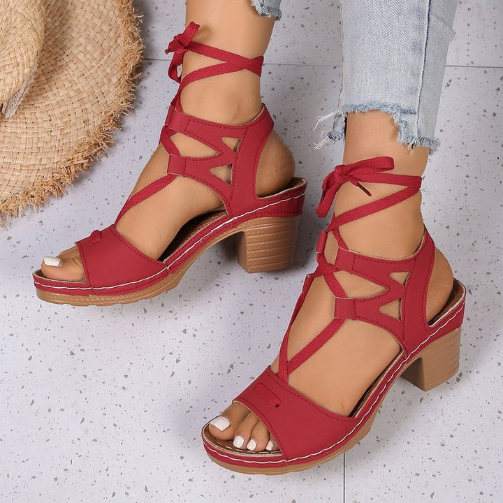 Elegant platform sandals for ladies with adjustable strap and comfortable insole Lune London