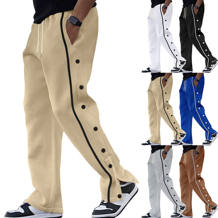 Sport leisure pants for men with snap buttons on the side and elastic waist Lune London