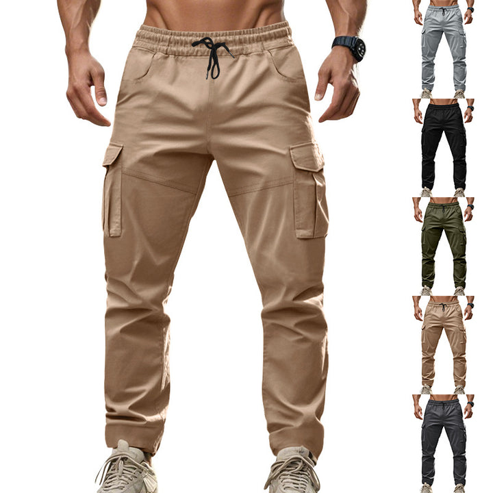 Men's cargo pants with functional side pockets and elastic waistband Lune London