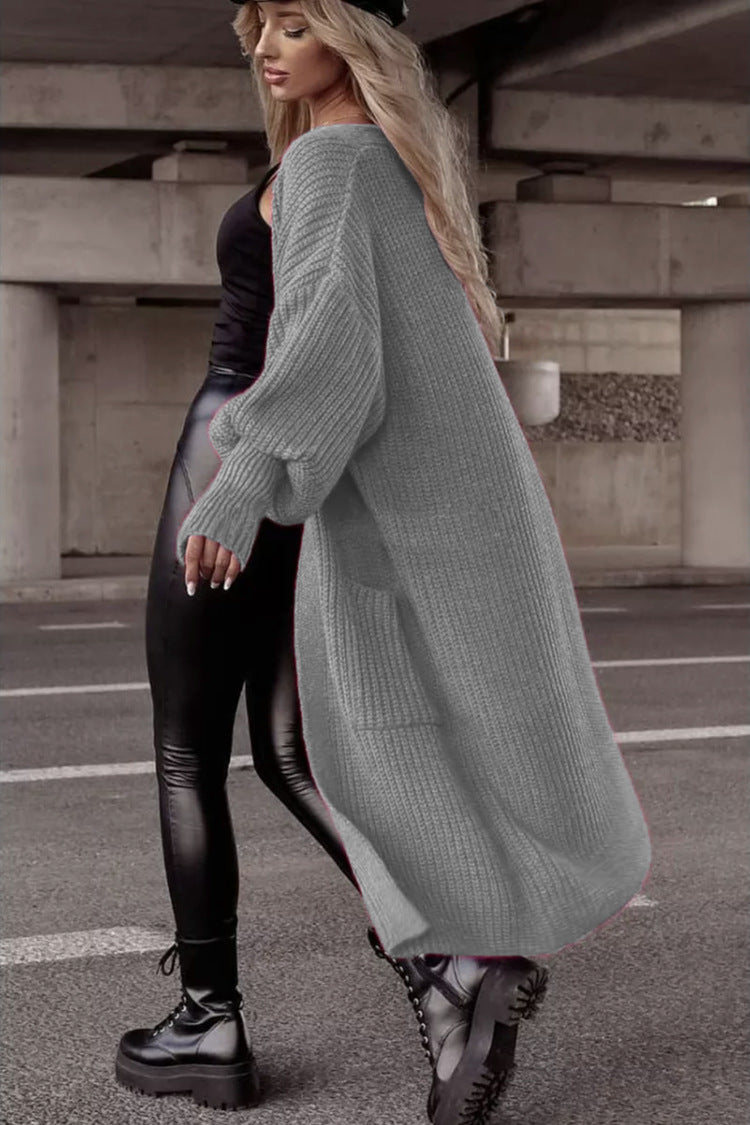 Chunky knit cardigan for women with deep pockets and relaxed oversized fit Lune London