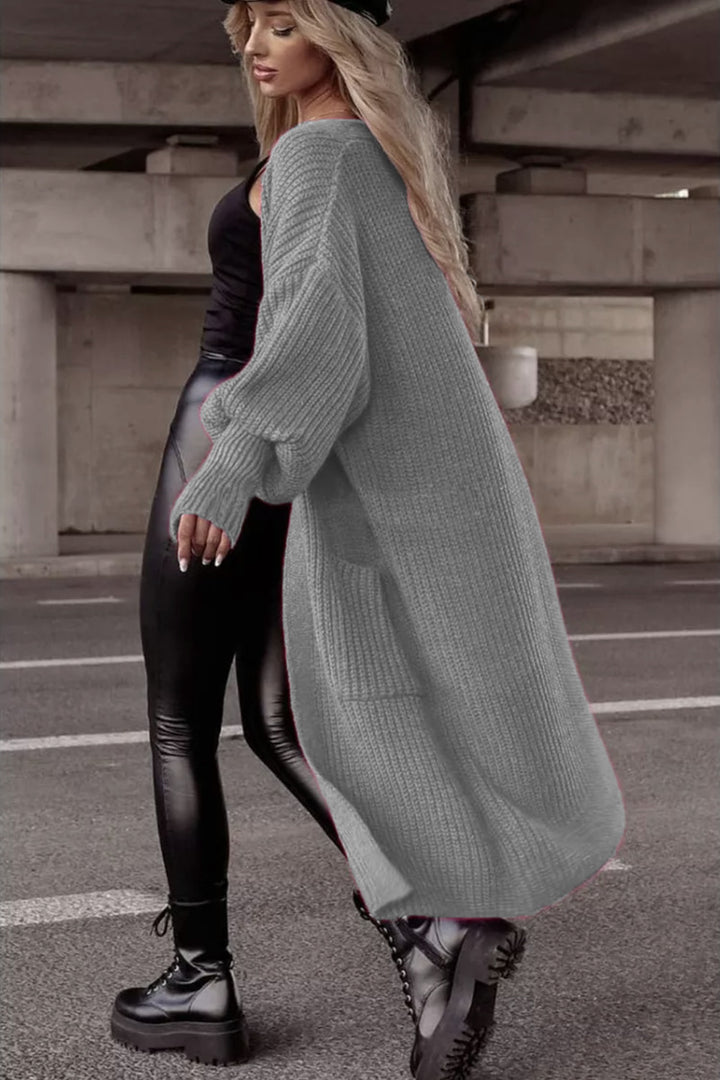 Chunky knit cardigan for women with deep pockets and relaxed oversized fit Lune London