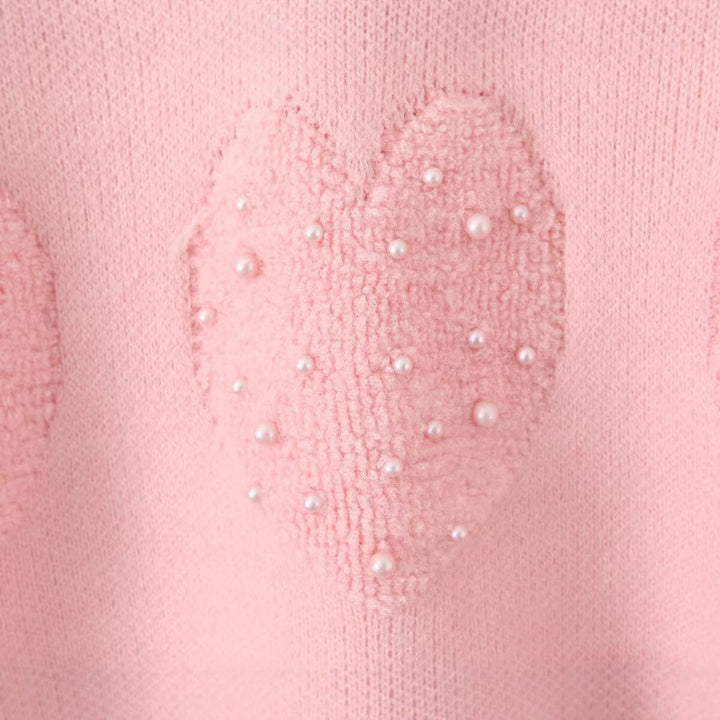 Pull en tricot confortable pour femmes avec motifs en cœur Chic & Stil