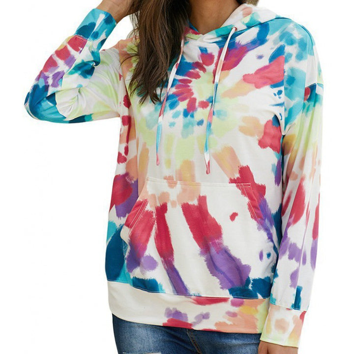 Colorful tie-dye design hoodie for women Lune London