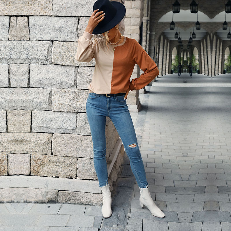 Sweat-shirt féminin à la mode avec un design tendance en color block Chic & Stil