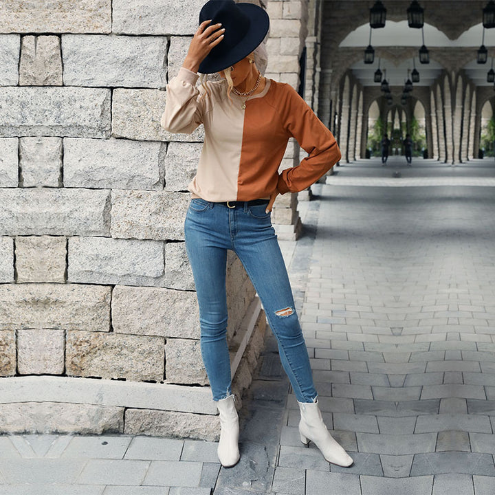 Sweat-shirt féminin à la mode avec un design tendance en color block Chic & Stil