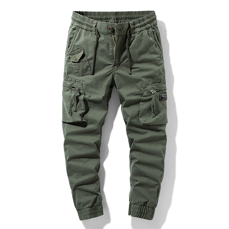 Men's cargo pants with practical side pockets and elastic waistband Lune London