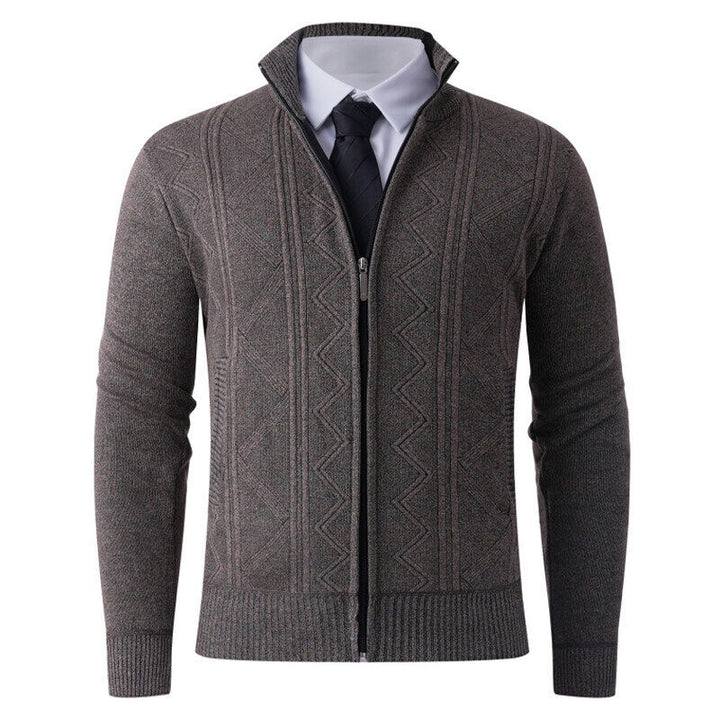 Men's knit jacket with modern zipper and elegant patterns Lune London