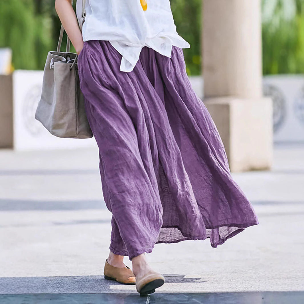 Maxi skirt for women in lightweight linen with fluid cut Lune London