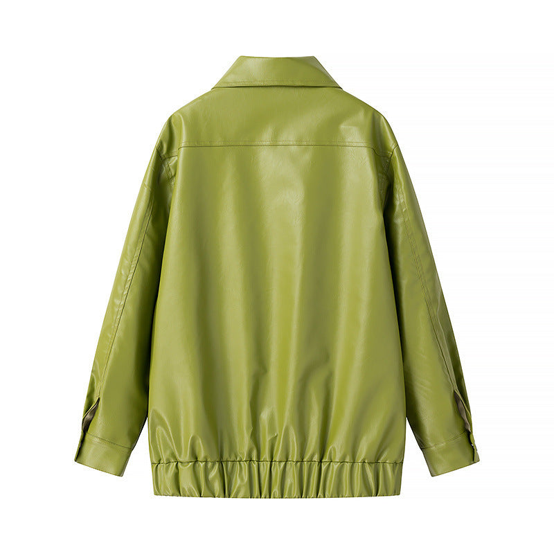 Veste décontractée en faux cuir pour femmes avec poches pratiques et design moderne Chic & Stil
