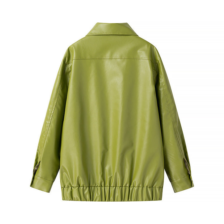 Veste décontractée en faux cuir pour femmes avec poches pratiques et design moderne Chic & Stil