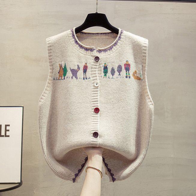 Gilet tricoté pour femmes avec motif ludique Chic & Stil