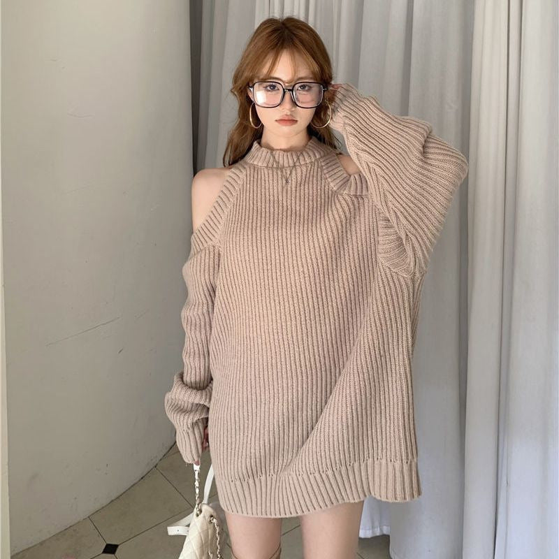 Robe tricotée pour femme avec look bardot et texture côtelée Chic & Stil