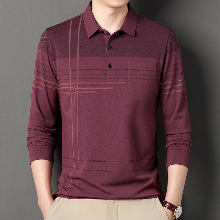 Men's polo shirt with a modern pattern and a breathable structure Lune London