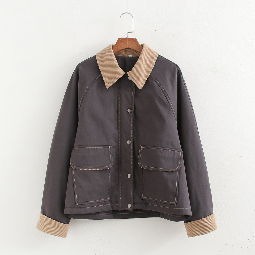 Leisure jacket for women with contrasting collar and practical pockets Lune London