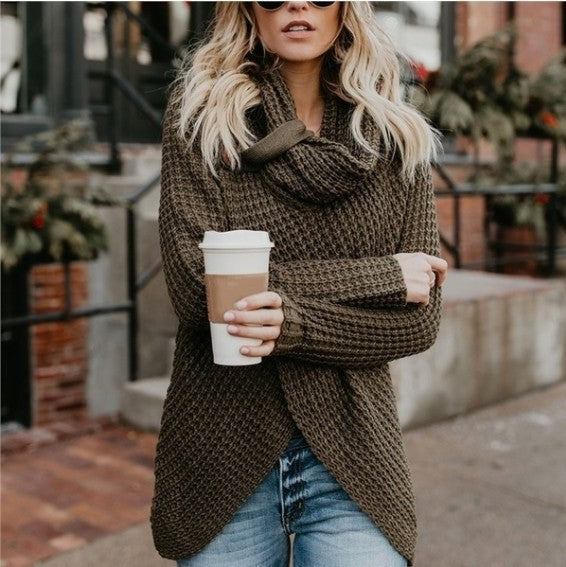 Women's knit jacket with asymmetrical closure and comfortable collar Lune London