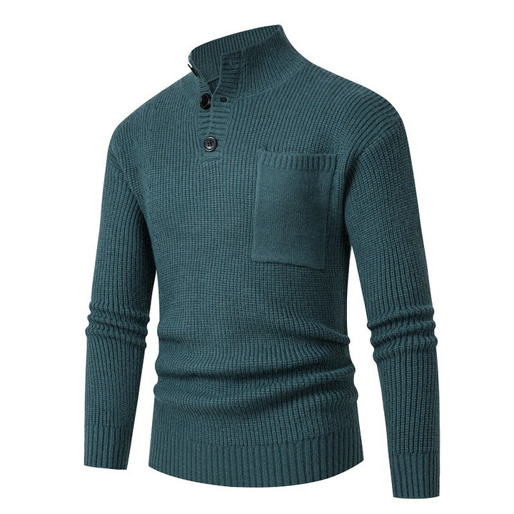 High-quality cotton men's sweater with Modal pattern and chest pocket Lune London