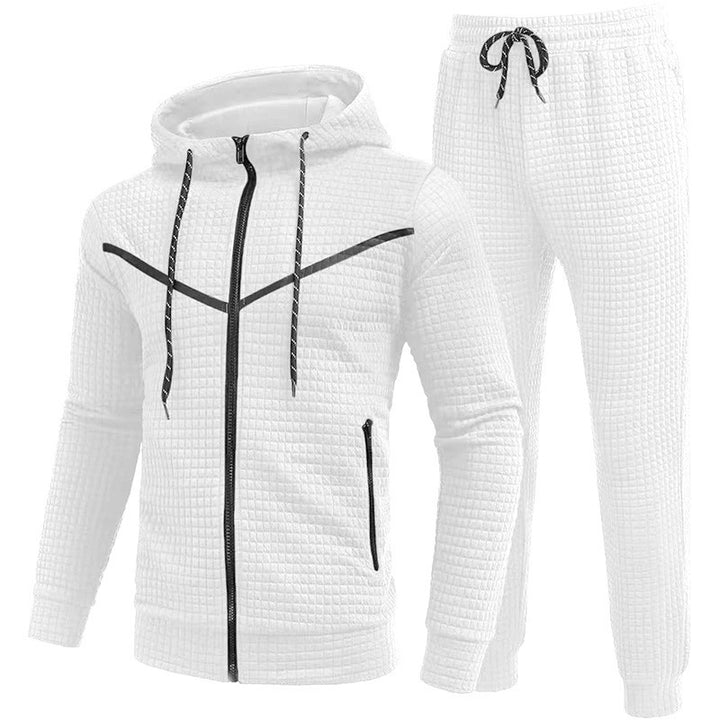 Urban tracksuit jacket for men with practical zippered pockets and structured surface Lune London