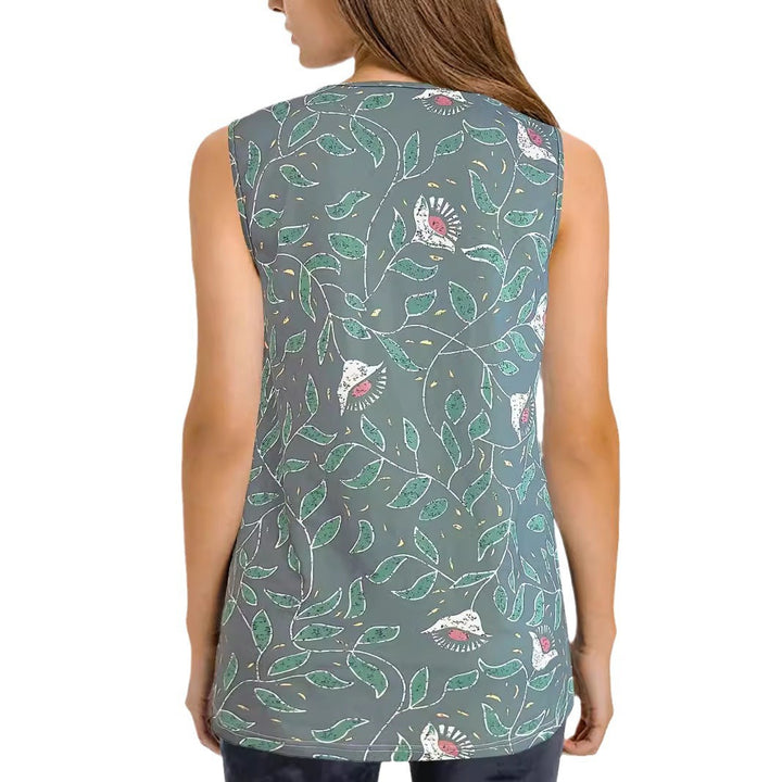 Ladies floral pattern sleeveless blouse Lune London