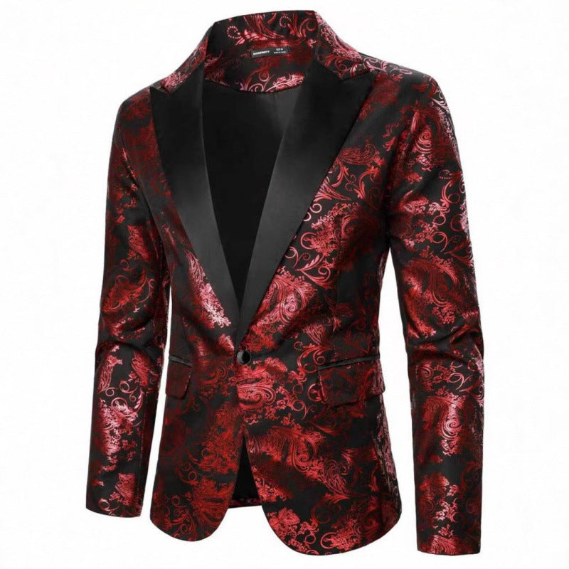 Veste de smoking imprimée élégante pour hommes Lune London