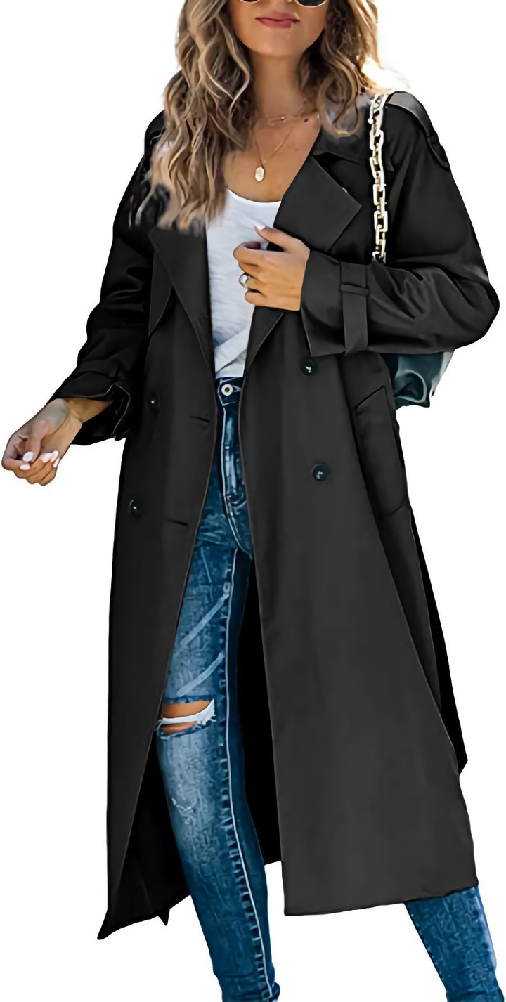 Ladies Elegant oversized trench coat with belted waist Chic and Style