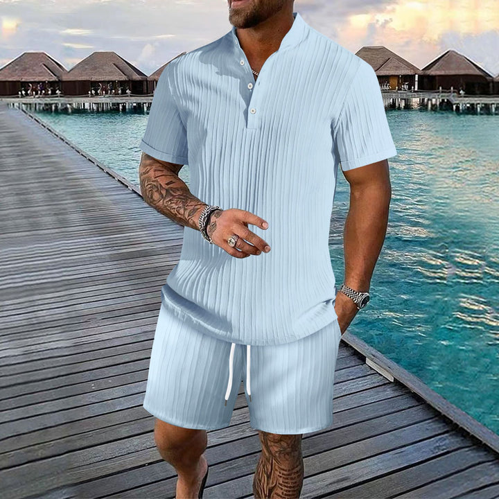 Men Pleated Leisure Two Piece Set Lune London