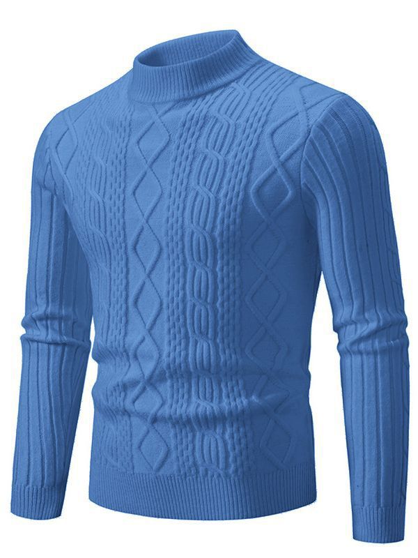 Men's turtleneck sweater with textured rib design Lune London